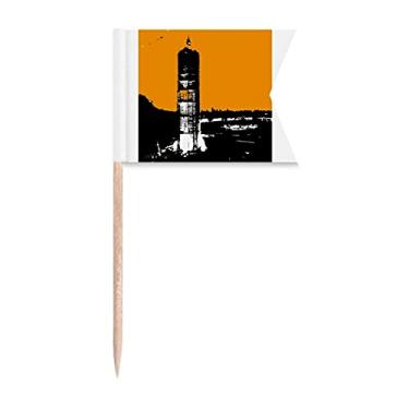 Imagem de Shanghai Jinmao Torre China Famosa Bandeira de Palito de Dente Marcação de Etiquetagem para Festa Bolo Comida Cheeseplate