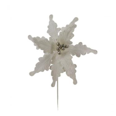 Imagem de Poinsetia Branca De Veludo 60cm - Fl1389