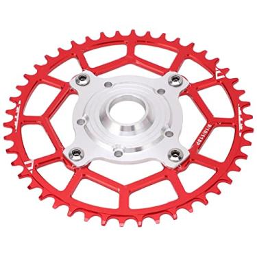 Imagem de CHICIRIS Roda dentada e adaptador 46T 104 BCD, liga de alumínio de alta dureza 46T Kit de conversão de roda dentada para motor de acionamento intermediário vermelho