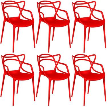 Imagem de Kit 6 Cadeiras Allegra - Vermelho