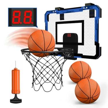 Imagem de Mini cesta de basquete interna para porta, Aro de Basuqete ao ar livre com 3 bolas