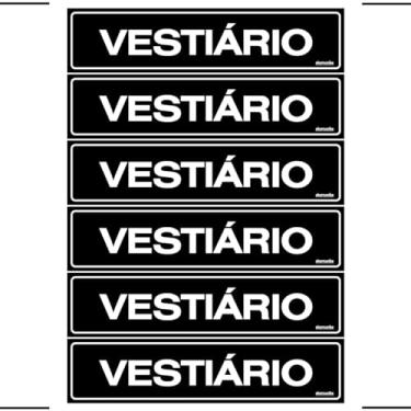 Imagem de Combo 6 Placas De Sinalização Vestiário 30x7 Ekomunike - A-425 F9e