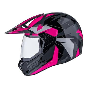 Imagem de Bieffe Capacete Fechado para Moto Enduro 3 Sport Hills Cinza/Pink 56