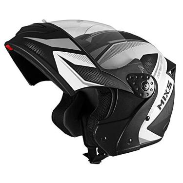 Imagem de Capacete de Moto Mixs MX Gladiator Neo Articulado Escamoteável Robocop Preto Com Grafite 60