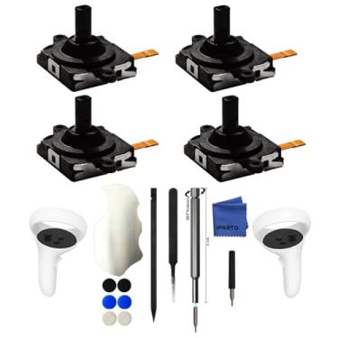 Imagem de iParto New 3rd Generation 4 Pack Joystick Replacement for Oculus Quest 2 Controller Analog ThumbStick Replacement for Meta Quest 2 Controller with Tools