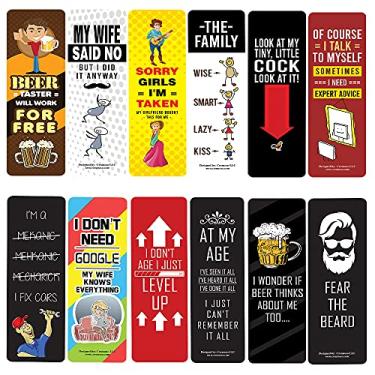 Imagem de Creanoso Marcadores de livro engraçados para homens (pacote com 60) - Coleção doméstica de qualidade premium para comprar valor econômico - Ideias de tokens de recompensas para adultos