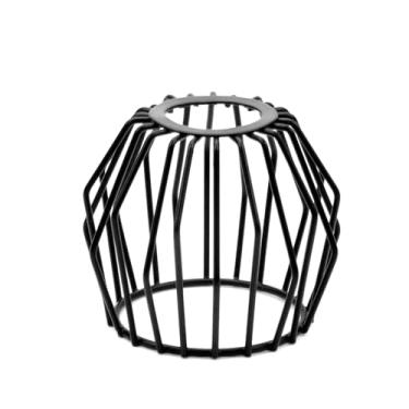 Imagem de KUMGROT 1 peça de persianas para pendurar luminárias de metal gaiola de metal abajur vintage capa de lâmpada gaiola de pássaro de ferro substituição de luminária de arame industrial, preto (C003)