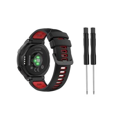 Imagem de Pulseira compatível com Garmin Forerunner 735XT/220/230/235/235 Lite/620/630, pulseira de silicone macio de substituição para smartwatch Garmin Approach S20 S5 S6, pulseira esportiva ajustável (preto