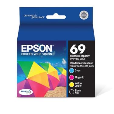 Imagem de EPSON Pacote combo 69 DURABrite Ultra Ink preto e colorido para CX-6000, CX-7000F, CX-7400, CX-8400, CX-9400, CX-9475, NX-400, NX-415, NX-510, NX-515, WF-1100, WF-6000, WF-61 0 e outros modelos