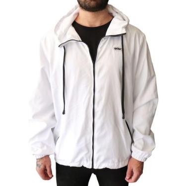 Imagem de Jaqueta Corta Vento Casaco Masculino Branco Liso Capuz Inverno - Upclo