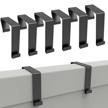 Imagem de KOPKIO 6 peças ganchos de cubo de escritório sobre o gancho da porta, ganchos de parede de cubículos, ganchos de metal divisória de painel universal para pendurar caixas de arquivos, chaves, quadro branco, preto