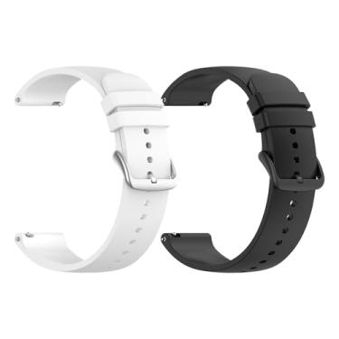 Imagem de AEDOVE Pulseiras de relógio de silicone de liberação rápida, à prova d'água, esportivas, pulseiras universais de substituição com fivela de aço inoxidável, adequadas para relógios inteligentes