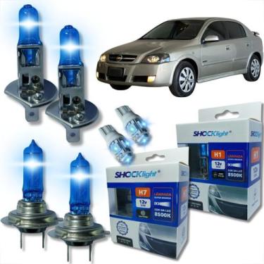 Imagem de Kit lâmpada shocklight super branca farol alto baixo e lanterna h1 h7 