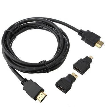 Imagem de Cabo Hdmi 1,5 Metros Com Adaptador Micro Hdmi  E Mini Hdmi - Lotus