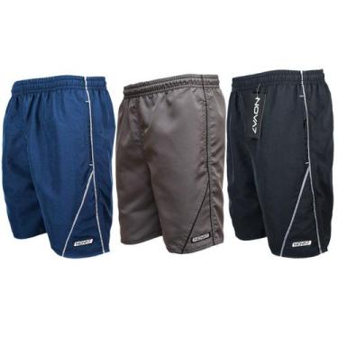 Imagem de Kit 3 Short Tactel Masculino Extra Plus Size Bolsos Academia Treino Pr