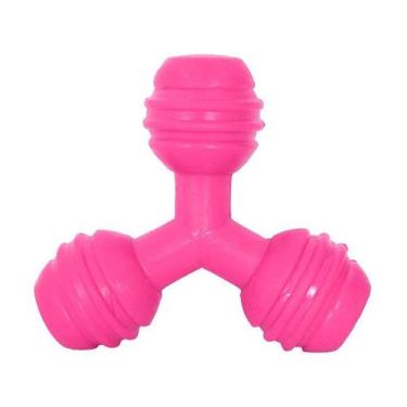 Imagem de Brinquedo Furacão Pet Triângulo de Borracha Rosa para Cães - Tamanho G