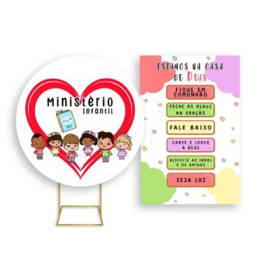 Imagem de Painel De Festa Redondo 1,50x1,50 + Painel Vertical 1,50x2,20 - Minist