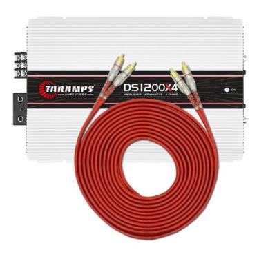 Imagem de Modulo Amplificador Taramps DS1200x4 + 1 Cabo Rca S400 Vermelho