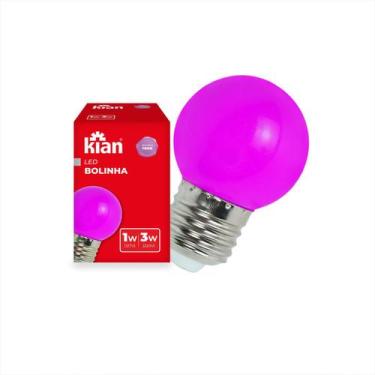 Imagem de Lâmpada Led Bolinha 1w Colorida 127v E-27 Kit 2und - Kian, Roxa