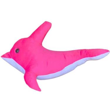 Imagem de Golfinho de Pelúcia Marinha Rosa 32 cm Antialérgico - Mirante Brasil