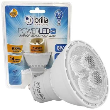 Imagem de Lâmpada Dicroica Mr16 Led 6W Bivolt 5700K Gu10 Frio - BRILIA