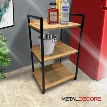 Imagem de Estante De Madeira E Ferro Para Escritórios Consultorios - METAL DECOR