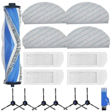 Imagem de Acessórios para aspirador ECOVACS DEEBOT N20 Plus, 1 escova principal, 4 filtros, 4 esfregões, 6 escovas laterais, 16 peças de reposição DEEBOT N20 Plus Kit de acessórios