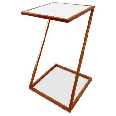Imagem de Mesa De Canto Modelo Industrial Lateral em Z Sieger Decoração Para Sal
