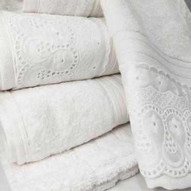 Imagem de Jogo Toalhas Banho Gigante Buettner Cristal Renascença Renda Bordada B