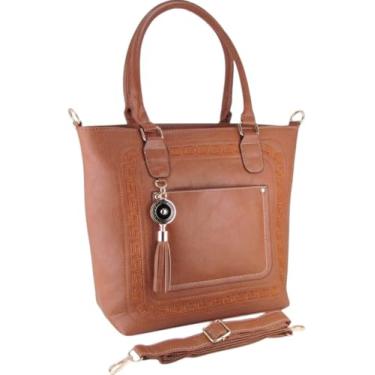 Imagem de Bolsa Feminina Tote Laptop Ombro Transversal Tiracolo Dia a Dia Social Executiva (Marrom-claro)