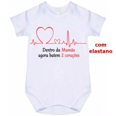 Imagem de body bebê dentro da mamãe agora batem 2 corações cód 1715 - nick aloha
