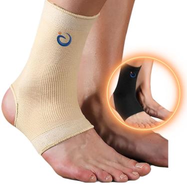 Imagem de Tornozeleira Ortopédica de Compressão Ajustável Elástica Estabilizadora Esportiva Futebol