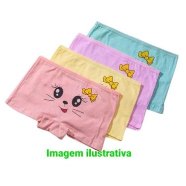 Imagem de 4 Calcinha INFANTIL 100 ALGODÃO SHORT M  boxer calcinhas cueca boxe - 
