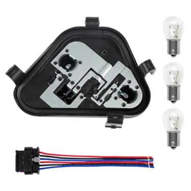 Imagem de Lado do passageiro, lado direito, luz traseira do suporte do suporte do soquete do painel, placa conectora com lâmpadas e chicote compatível com BMW Série 3 320i/d 328i 335i 2012 2013 2014 2015