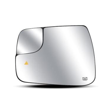 Imagem de Vidro espelhado aquecido do lado do motorista atualizado com detecção de ponto cego adequado para Dodge Ram 1500 2019 2020 2021 Substituir 68402037AA, vidro retrovisor convexo aquecido esquerdo com