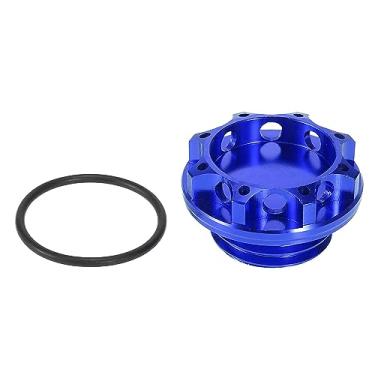 Imagem de Tampa de plugue de enchimento de óleo a gás de carro de liga de alumínio azul tampas de tanque de combustível para Subaru Ascent 2019-2021 para Subaru Forester 1998-2021 para tampa de óleo de válvula
