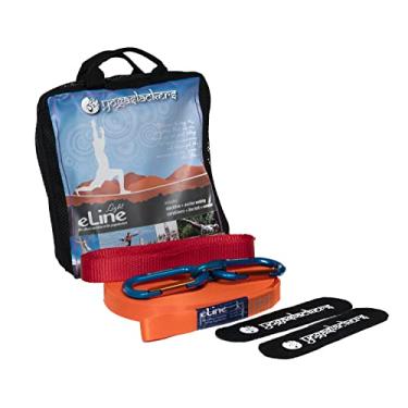 Imagem de YogaSlackers Slackline para treino de ioga e equilíbrio eLine 15 metros com alça de âncora incluída