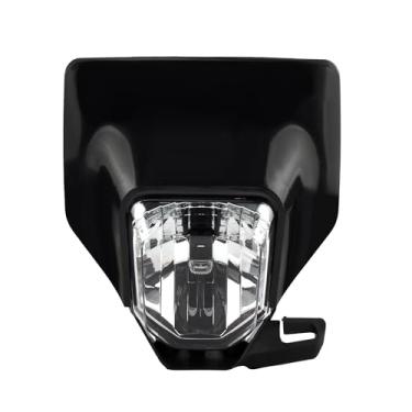 Imagem de PowerMotor Luz de cabeça de LED Dirt Bike, farol H4 para FC FE TC FX TE TX 125 250 300 350 450 501 FE250 FC250 TC25 Enduro Dirt Bike Lamp Light (preto)