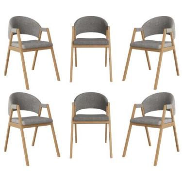Imagem de Kit 6 Cadeiras Suellen Luxo Reforçada Mesa de Jantar Linho - B Balaqui