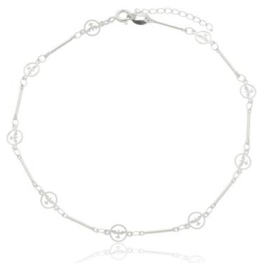 Imagem de Tornozeleira Feminina Delicada Prata 990 Desenho de Pássaro - Enzara J