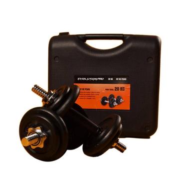 Imagem de Kit Barras e Anilhas com 20Kg