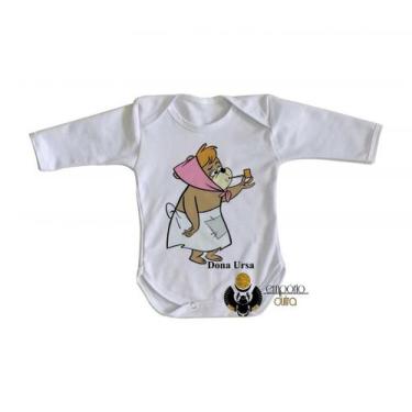 Imagem de body nenê criança roupa bebê manga longa  Hanna Barbera Dona Ursa - Em