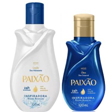 Imagem de Kit Paixão Inspiradora Rosas Brancas Óleo Corporal + Hidratante Corpor