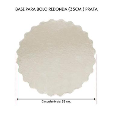 Imagem de 10 Base Laminada Cake Board Para Bolo Redondo 35cm Prata - TAMAROZZI E
