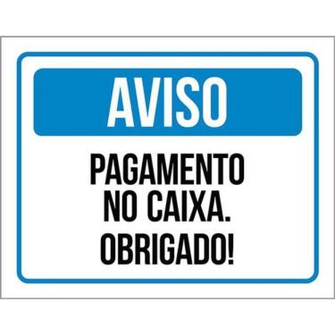 Imagem de Kit 5 Placas Aviso Pagamento Caixa Obrigado 36X46