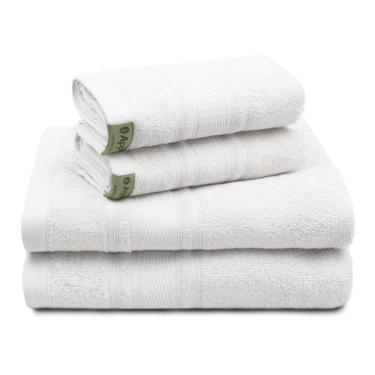 Imagem de Jogo De Toalha Algodão Egípcio Banhão Memphis 4 Peças Appel Branca