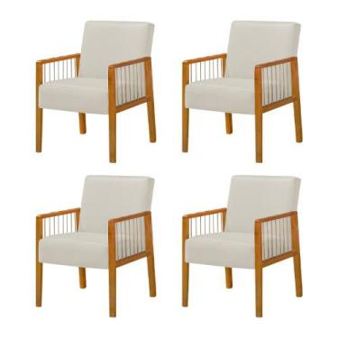 Imagem de Kit 4 Poltronas Decorativa Base em Madeira Maciça e Corda Náutica Copa