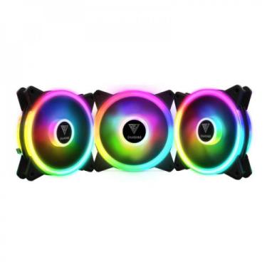 Imagem de Kit com 3 Cooler Led Rgb Gamdias Aeolus M2 1203 Lite - C3tech, Preto