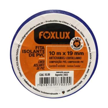 Imagem de Fita Isolante Colorida Foxlux Pvc Antichama 19mm X 10 Metros, Azul