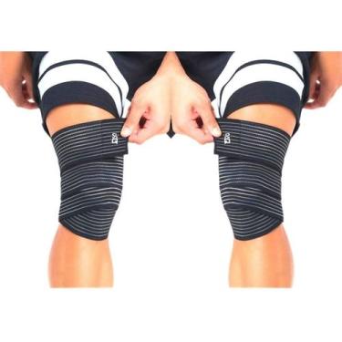 Imagem de Par Joelheira De Compressão Faixa Longbrace Dores - FXConectt, Preto, 
